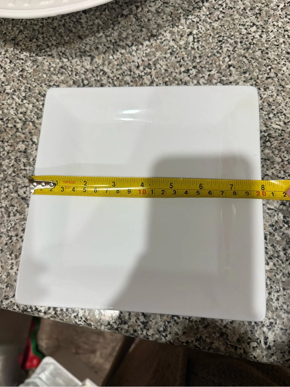 Crate&Barrel White Square Dinner Plates Set of 2 One 8 & One 10 Inch Porcelain